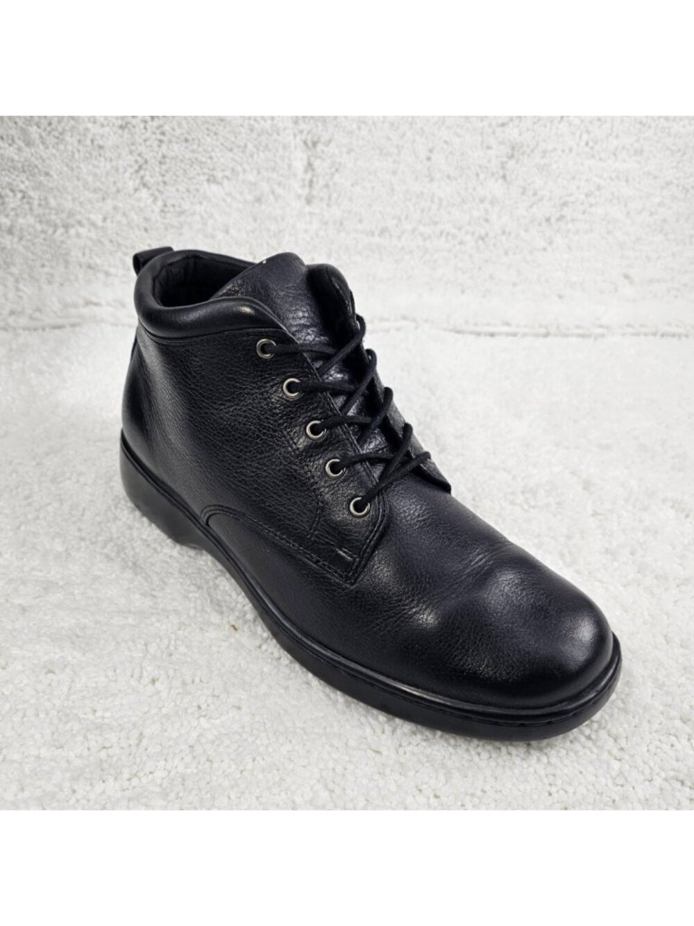 Naturalizer Womens 8.5 W Black Leather Lace Up Ankle Boots Comfort Wide Width